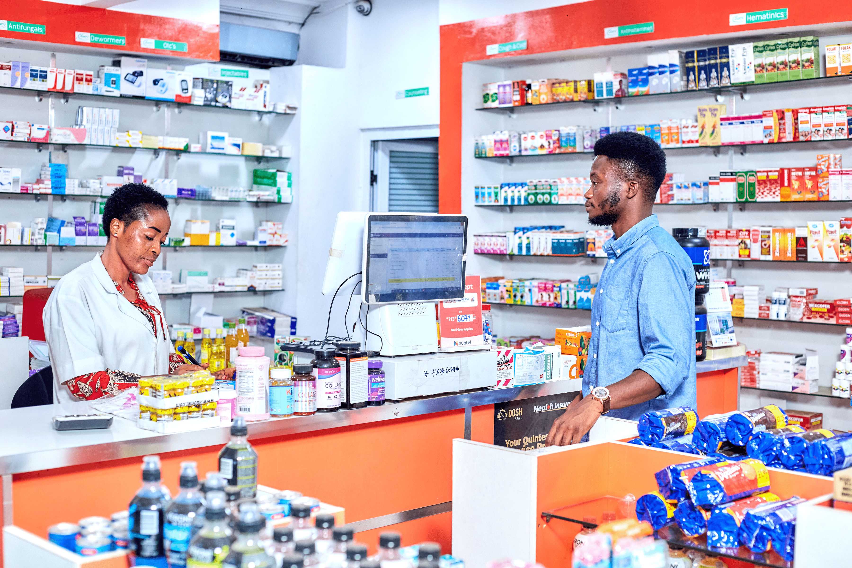 Modern pharmacy interior